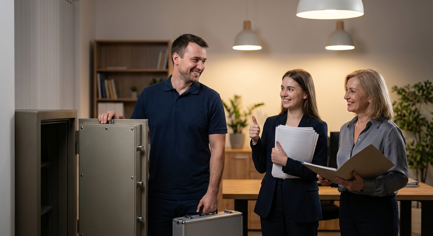 Довольный клиент с мастером